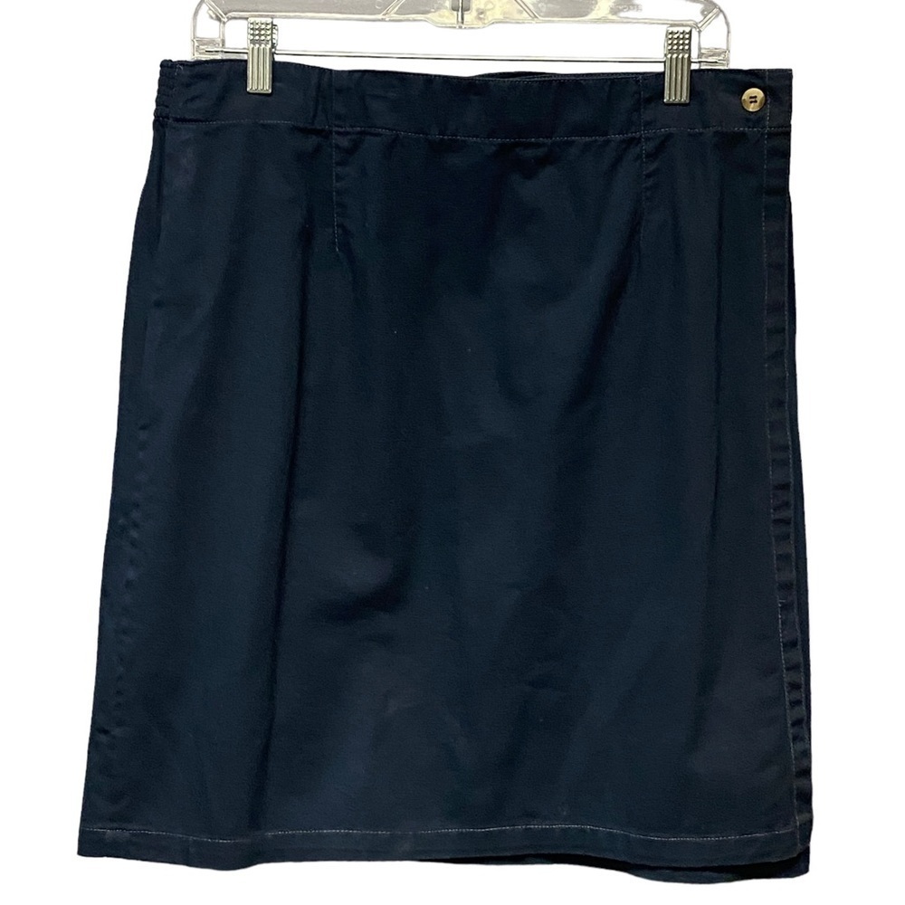 Vintage 90s Averroe Wrap skirt navy 100% cotton womens xl